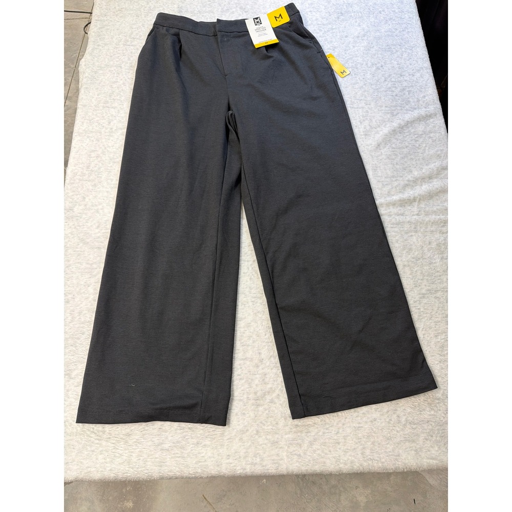Members Mark Womens Wide Leg Trouser Pants‎ Black High Rise Soft Knit Size M NEW